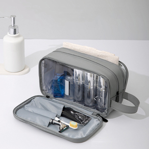 Nueva bolsa de lavado con excelente separación entre seco y húmedo, bolsa de almacenamiento de cosméticos de gran capacidad, bolsa de maquillaje de gran capacidad con sensación de alta gama. - Product Image 4