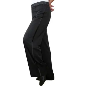 पुरुष लैटिन डांस नेशनल स्टैंडर्ड बॉलरूम पैंट आधुनिक वयस्क ब्लैक डांस पैंट