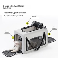 Carrito de Paseo para Mascotas 3 en 1 de Dos Pisos, Desmontable, Plegable, para Múltiples Mascotas, Perros y Gatos, con Ventilación Completa de Malla