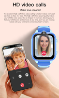 Reloj Inteligente con GPS para Niños, Dispositivo Android 8.1, Monitor de Sueño, Calendario, Videollamadas, SOS, Resistente al Agua IP67