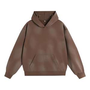 Sweat-shirt à capuche pour homme personnalisé, poids lourd 400 g/m², lavé, automne-hiver, en coton pur bouclé - Product Image 1