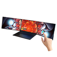 Moniteur LCD portable à triple écran de 14.0 pouces avec trois écrans Moniteurs d'ordinateur LCD avec plusieurs ports pour ordinateur portable