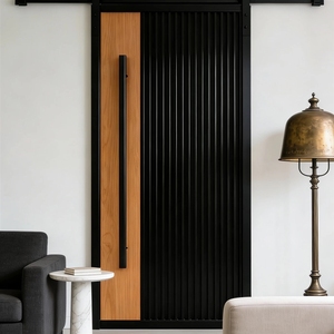 Porte de grange américaine, coulissante sur rail suspendu, moderne et simple, cuisine de restaurant, bibliothèque nordique tendance sur internet - Product Image 4