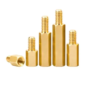 Fennec OEM/ODM M2 M2.5 M3 M3.5 M4 M5 M6 m8brass lục giác vít Bolt với chủ đề nội bộ, đồng nam và nữ vít, đồng thau Bolt