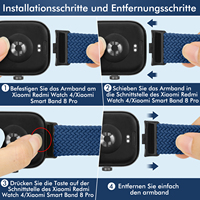 bracelet de montre élastique réglable en nylon pour xiaomi redmi watch 5 / redmi watch 4 / xiaomi smart band 9 pro / smart band