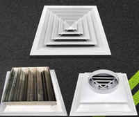 Diffuseur d'air carré en aluminium commercial pour système de ventilation et de climatisation HVAC