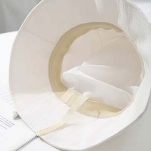 Chapeau Bob d'été décontracté pour femme et fille, protection solaire, design plissé avec nœud - Product Image 4