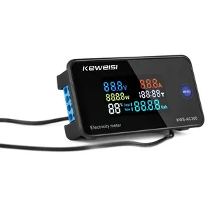 KEWEISI AC 50~300V 100A Digital Electricity Meter Voltmeter Ammeter Power Current Voltage Temperature Measurement