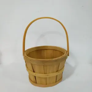Винтажные плетеные деревянные корзины для хранения с ручкой