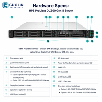 Serveur rack HPE ProLiant DL360 Gen11 5416S 1U, nœud de calcul polyvalent 1U pour serveur d'entreprise à charge de travail mixte à usage général