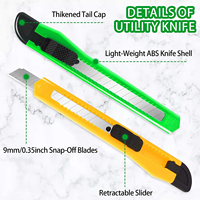 Cutter utilitaire à lame cassable 9 mm, personnalisable avec logo, en gros, économique, pour cadeaux promotionnels, expositions, marketing, pour les fournisseurs et les magasins