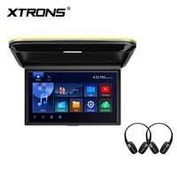 XTRONS TV de Techo para Auto de 14 Pulgadas, 2+32GB, 1366x768 HD, Reproducción de Video 4K, Altavoces Duales, Duplicación Inalámbrica, Entrada HD, Android, Plegable
