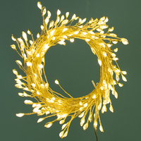 Guirlande lumineuse LED de Noël à piles, effet pétard, blanc chaud, étanche, avec télécommande pour sapin de Noël, guirlande, fenêtre, décoration de fête