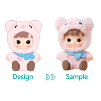 Poupée en peluche visage en vinyle personnalisé avec tête en résine personnage d'anime mascotte jouet poupée en peluche visage en vinyle pour cadeau