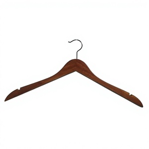 Cintres en bois simples de haute qualité, élégants et écologiques, avec crochets et rails, design vintage, pour armoire, vêtements et salle de bain - Product Image 2