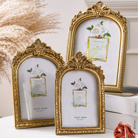 Objets Décoratifs Fournitures de Décoration de Mariage Tenture Murale Fixation de Table Cadre Photo Rétro Arqué Doré à Double Usage