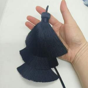 Sjzmm Super <span class=keywords><strong>épaisse</strong></span>ur 3 couches glands 15cm grande <span class=keywords><strong>frange</strong></span> de glands en soie pour la décoration de fête pour la fabrication de bijoux - Product Image 1