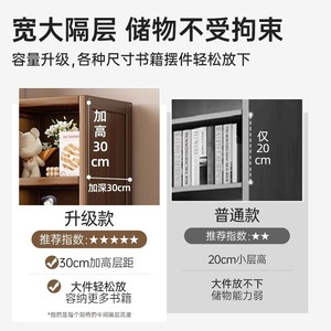 Estantería de pie con puertas, mueble de almacenamiento para el hogar, estantería de varios niveles para sala de estar, estantería de madera con panel trasero - Product Image 3