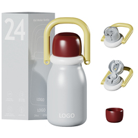 Bouteille d'eau isotherme portable en acier inoxydable pour enfants avec logo personnalisé, mignonne, avec paille, pour l'école