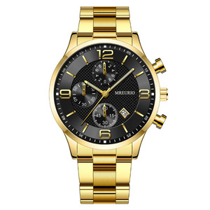 Orologio da uomo alla moda con <span class=keywords><strong>calendario</strong></span> digitale a tre quadranti, movimento al quarzo, cassa in lega e cinturino in vetro - Nuovo modello di successo per il commercio estero - Vendita all'ingrosso - Product Image 5