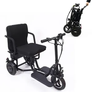للطي 3 عجلة E-سكوتر لكبار السن/ذوي الاحتياجات الخاصة سكوتر كهربائي مع ارتفاع قابل للتعديل المقود يمكن سحب إلى الأمام