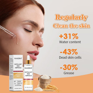 Sérum exfoliant en ampoule de <span class=keywords><strong>verre</strong></span> de riz au <span class=keywords><strong>prix</strong></span> d'usine, élimine les peaux mortes, hydrate, sérum éclaircissant à l'arbutine, soin de la peau du visage - Product Image 4