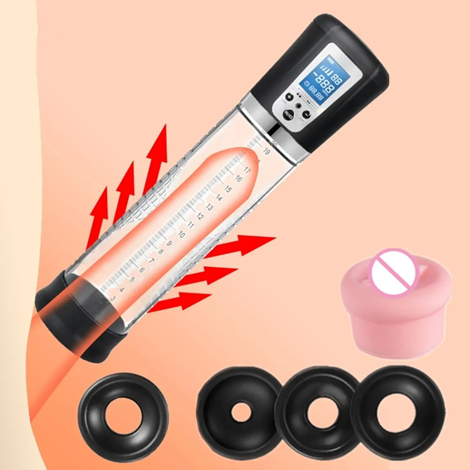 Pênis de massagem em silicone, bomba de pau massageador elétrica, outros produtos sexuais, ampliador de pênis, venda quente