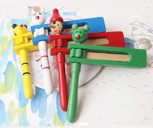 Clapette en bois pour enfants, bâton de soutien pour encourager, bruiteur - Jouet éducatif de dessin animé avec couleur personnalisée - Product Image 4