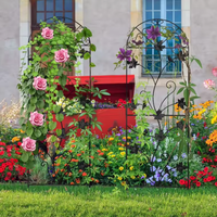 Treillis de jardin en métal pour plantes grimpantes, support décoratif en fer pour plantes, treillis arqué pour roses, clématites, glycines