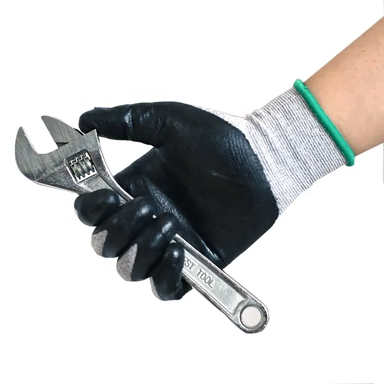 作業用手袋Puコーティング手袋En3884131 YeehoブラックPUファイバーコーティング安全手袋