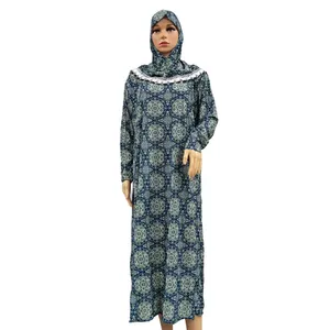 Vestido longo de oração do islão étnico, para meninas e mulheres, com capuz, hijab, abaya, floral, macio, confortável, venda imperdível