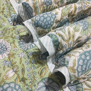 Couverture matelassée en tissu 100% pur coton réversible asperges en gros de qualité supérieure avec housse pour canapé et couette de lit - Product Image 1