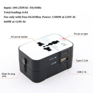 <span class=keywords><strong>Adaptateur</strong></span> de voyage universel 2.1A <span class=keywords><strong>USB</strong></span> 2.4A Type-C, <span class=keywords><strong>prise</strong></span> de conversion, vente flash, <span class=keywords><strong>adaptateur</strong></span> de chargeur de voyage universel - Product Image 3