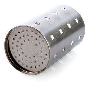 シリンダー型ステンレス製エコフレンドリー食器カトラリースタンドホルダー、箸とスプーン用の水切り付き、キッチン用 - Product Image 4