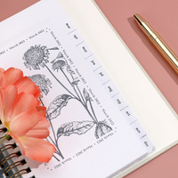 Cahier A4 A5 à couverture rigide personnalisé Organisateur hebdomadaire de fleurs Cahier à spirale Agenda Planner
