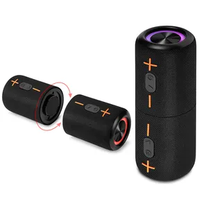 FANSBE speaker Bluetooth portabel, pengeras suara Bluetooth portabel, lampu warna-warni Surround RGB Mini 16W 3D 2 dalam 1 anti air IPX6