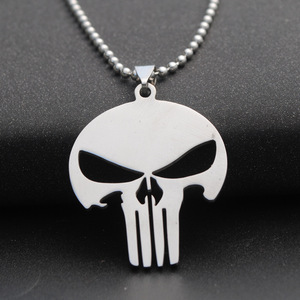 Superhelden Totenkopf Punisher Anhänger Halskette aus Edelstahl - Product Image 5