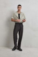 Chemise décontractée pour homme Imperio, style hawaïen, imprimé feuilles de palmier, manches courtes, été