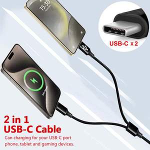 Cable de Carga Dual USB-C de Nueva Llegada 2026, 3FT 6FT 10FT, 2 Dispositivos USB C al Mismo Tiempo, Multi USB Tipo C para <span class=keywords><strong>iPhone</strong></span> 17 para Samsung - Product Image 6