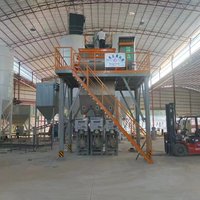 LEIXIN Ligne de production automatisée de mortier sec, contrôlée par PLC, 380V, garantie 1 an, pour adhésif céramique et usine de construction