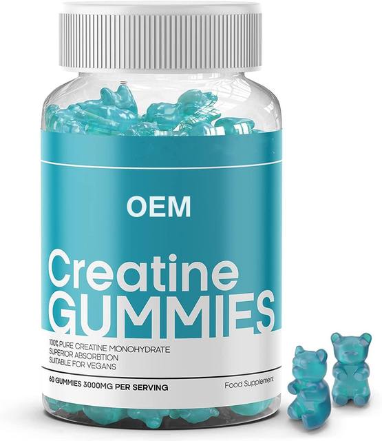 OEM Private Label Creatine Monohydrate Gummies Muscle Building Supplement for Adults Not for Pregnant Women 3g Dose