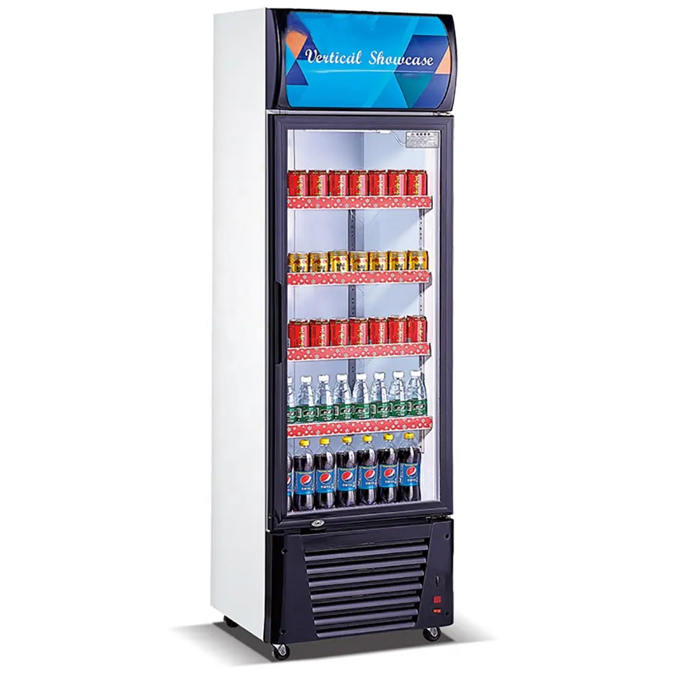 Двухдверный витринный кулер для напитков/холодильник для супермаркетов/вертикальная морозильная камера с синей витриной