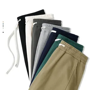 Yüksek kaliteli 300gsm denim pamuk vintage pantolon retro rahat sıhhi pantolon gevşek spor pantolon pantolon erkek uzun pantolon
