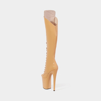 Nouvelles Chaussures de Pole Dance Imperméables à Talon Haut de 20 cm/8 pouces, Plateforme Peep Toe à Lacets pour Femmes, Collection Automne/Hiver Moderne
