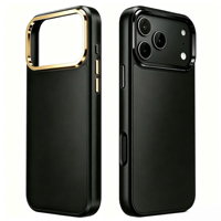 Coque de téléphone en métal avec fenêtre d'appareil photo et clavier en métal, en TPU+PC, compatible avec le cuir, pour iPhone 18 17 16 15 Pro Max