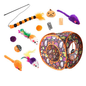 ชุดอุโมงค์แมวฮาโลวีน ของเล่นสัตว์เลี้ยง - ชุดอุโมงค์แมวผี 14 ชิ้น ของเล่นแมวทนต่อการขีดข่วนและการกัด ของเล่นสัตว์เลี้ยงแบบอินเทอร์แอคทีฟ - Product Image 3