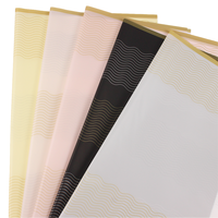 Papier d'emballage floral artisanal à motif ondulé doré personnalisé, papier d'emballage minimaliste pour bouquets de fleuristes