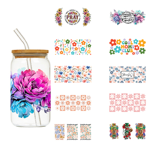 Letop ถ้วยแก้วใส่ข้อความดอกไม้สีน้ำผึ้งสำหรับครู, ถ้วยแก้ว<span class=keywords><strong>ห่อ</strong></span>ดอกไม้น่ารักขนาด16ออนซ์ทนทานจำนวน1ชิ้น - Product Image 1