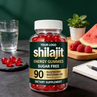 Gummies Énergétiques Shilajit Marque Blanche OEM Sans Sucre Saveur Framboise Pastèque 90 Unités Complément Alimentaire