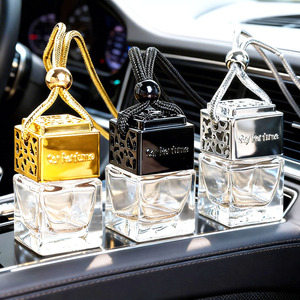 Wholesale Empty square Black Colored Glass 8ml Car Diffuser Bottle Car Aroma Diffuser Car Perfume Diffuser - Product Image 6